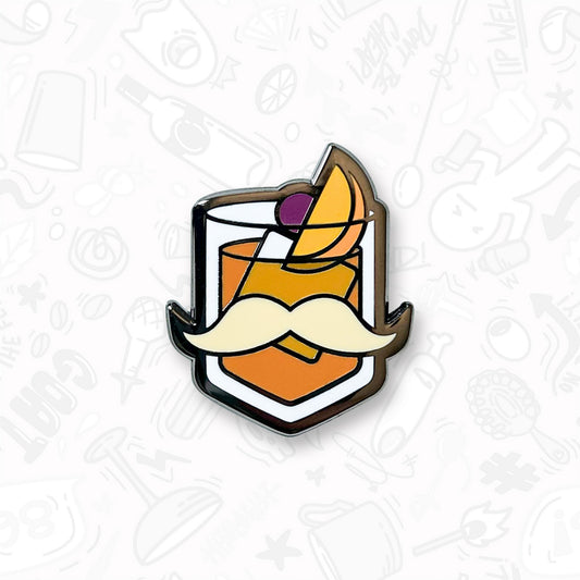Mustachio Old Fashioned Pin — Kevin Kos