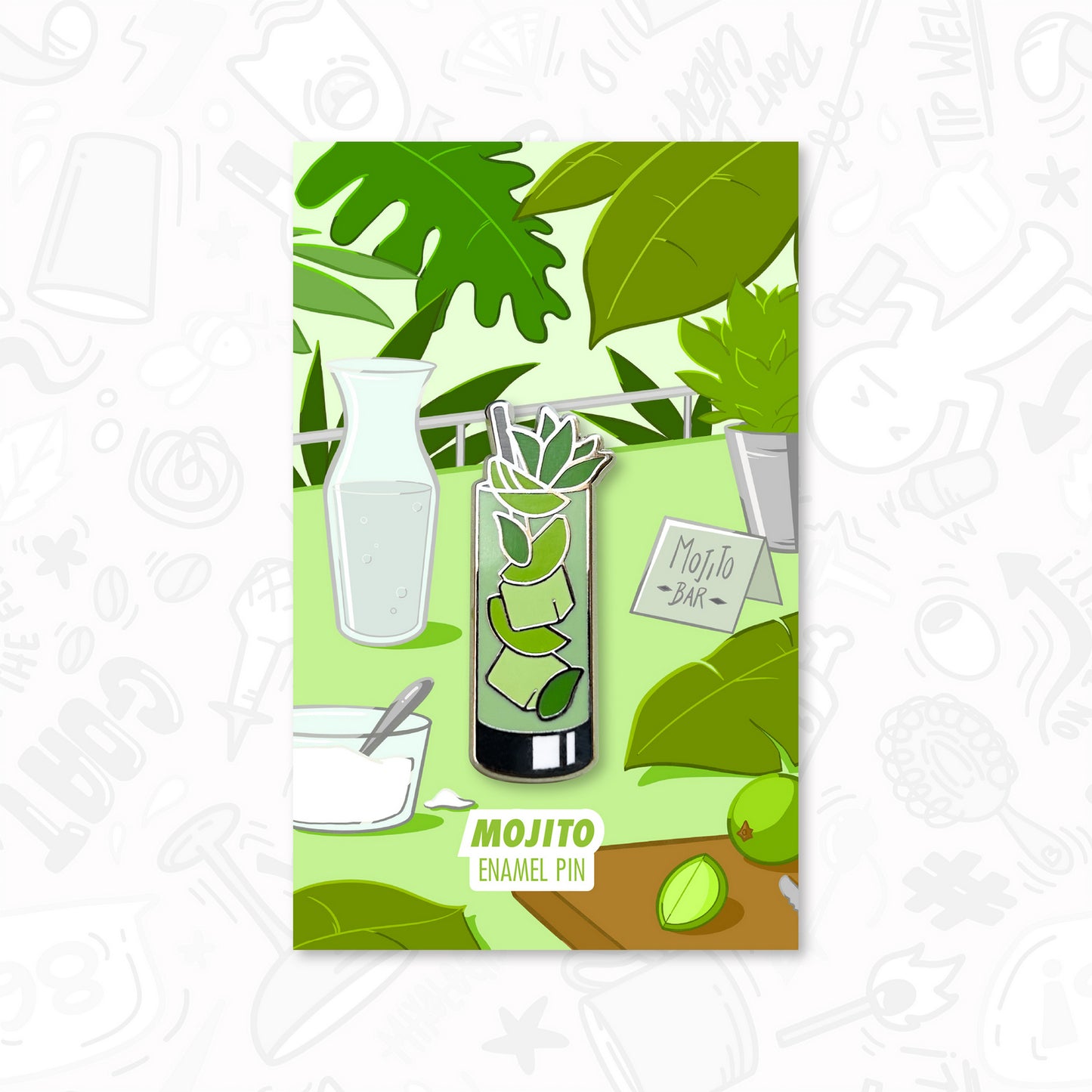 Mojito Cocktail Pin by Cocktail Critters