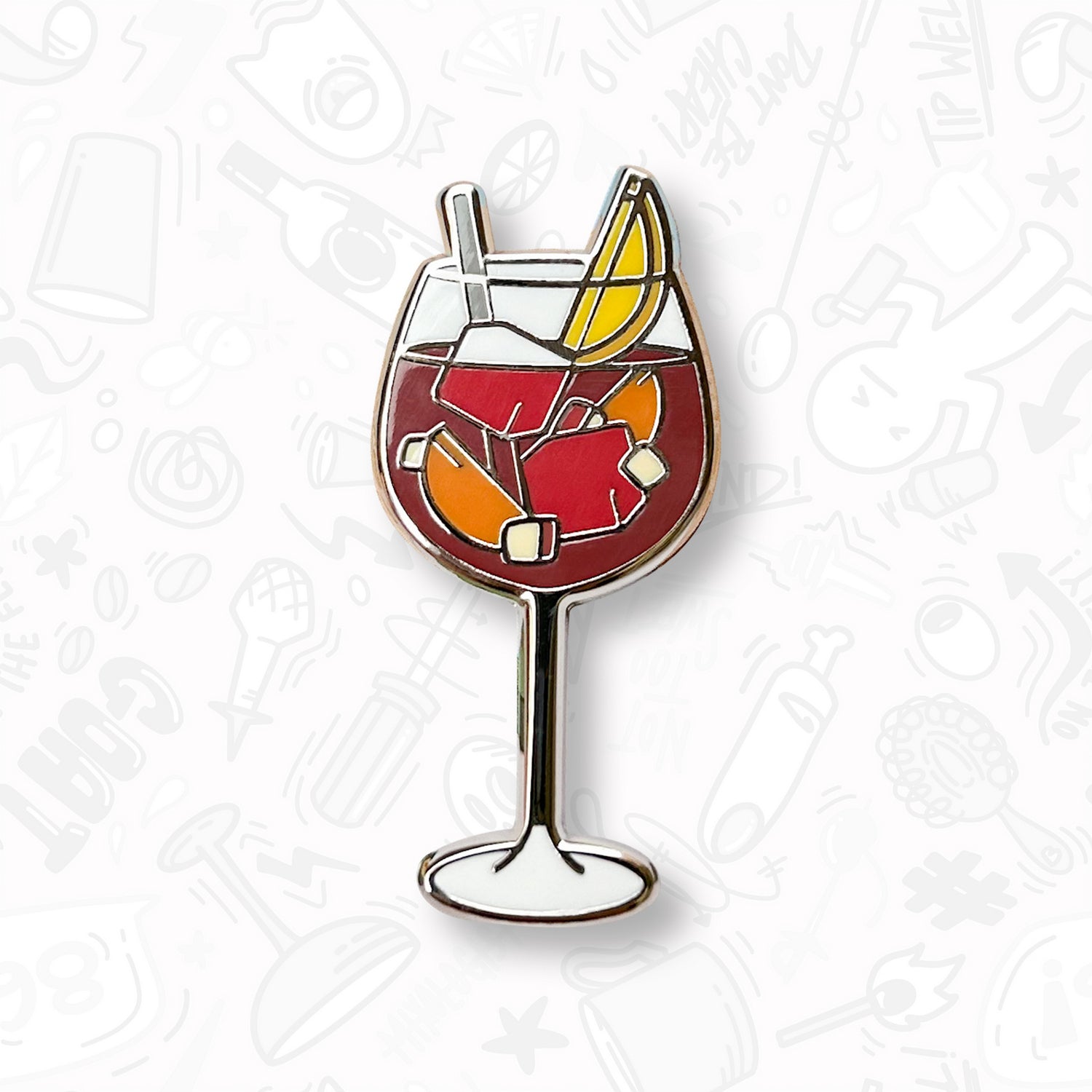 Sangria Glass Cocktail Pin by Cocktail Critters