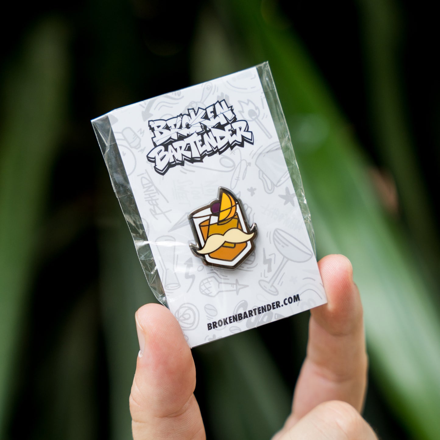 Mustachio Old Fashioned Pin — Kevin Kos