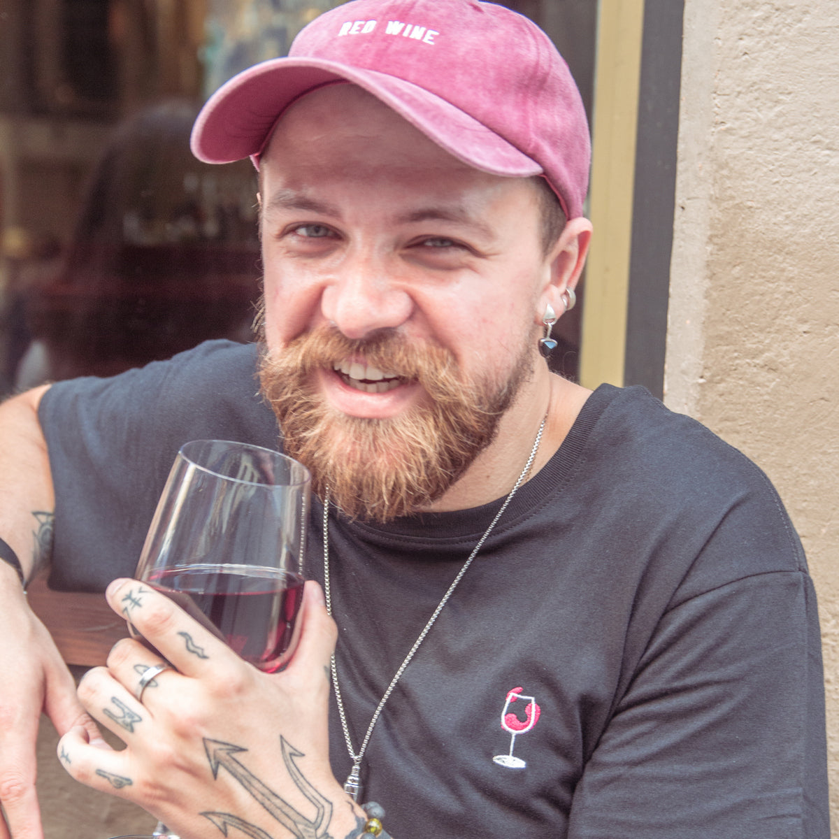 Red Wine Dad Hat by Cocktail Critters