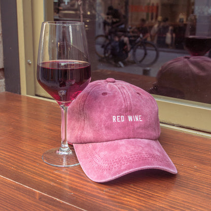 Red Wine Dad Hat by Cocktail Critters