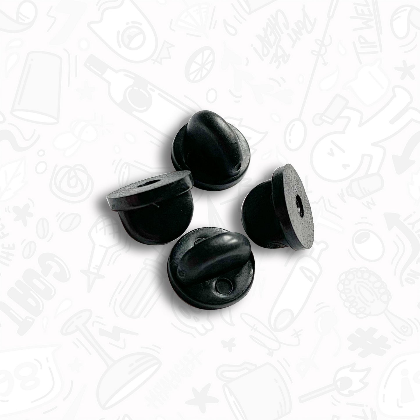 Soft Black Rubber Pin Backs for Enamel Pins