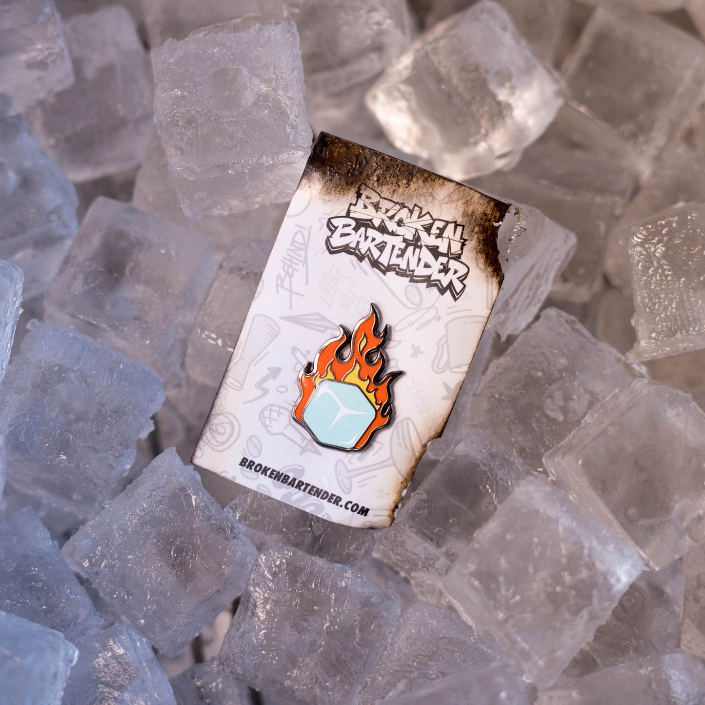 Burn the Ice Enamel Pin by Broken Bartender