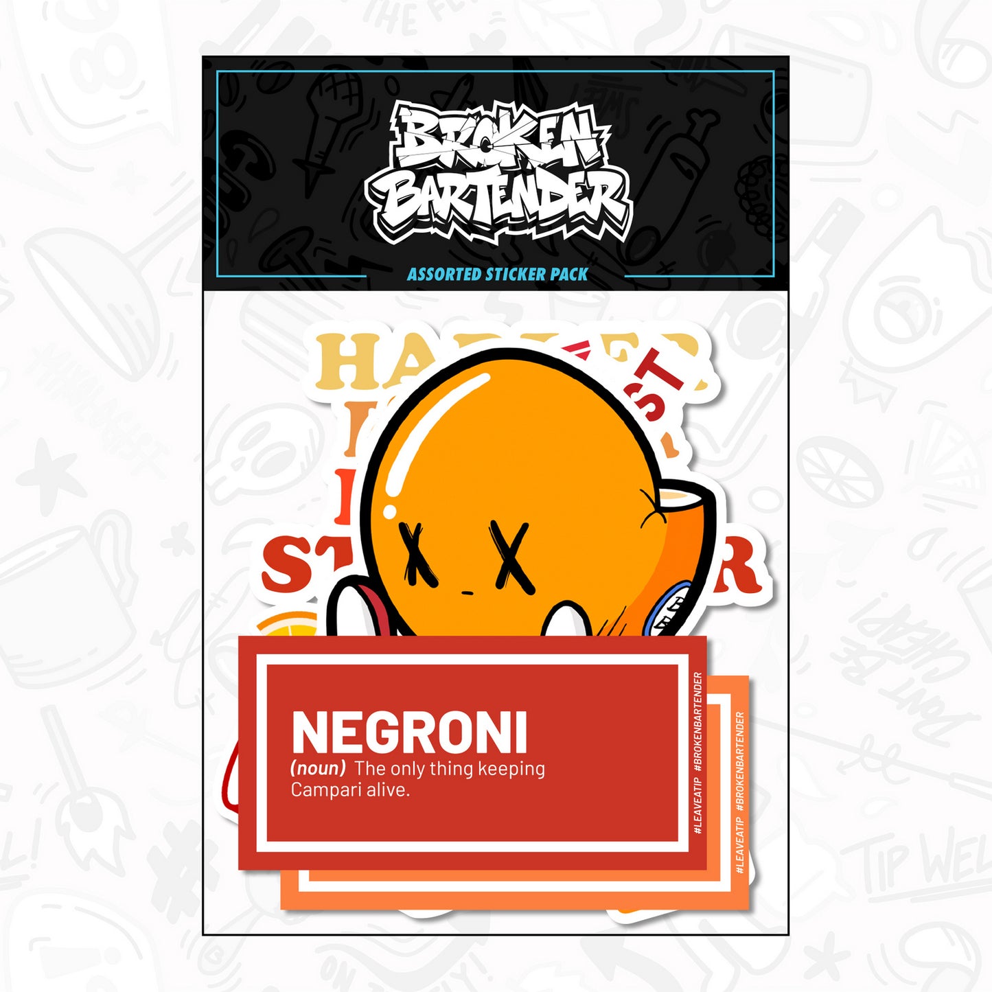 Negroni Sticker Pack by Broken Bartender